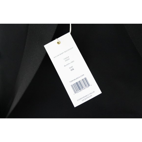 NWT Tory Burch Medium Black Nylon Baby Backpack Carryall Diaper Bag Bookbag NEW - Picture 3 of 8